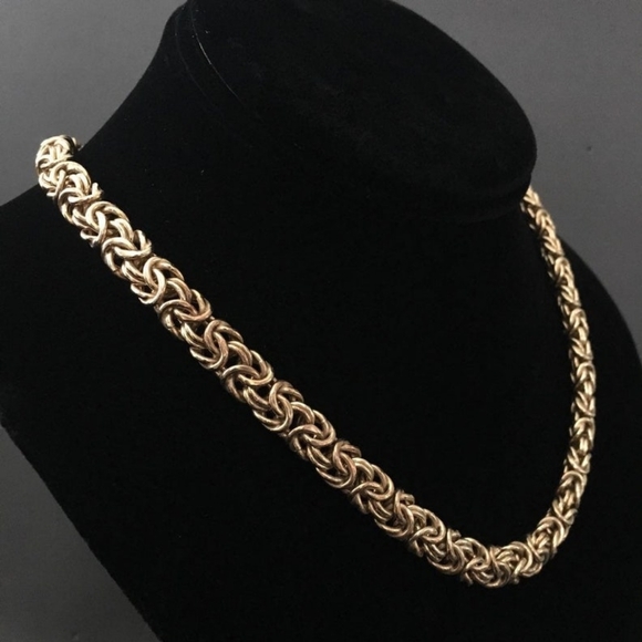 Vermeil over sterling silver byzanite chain - Picture 2 of 8